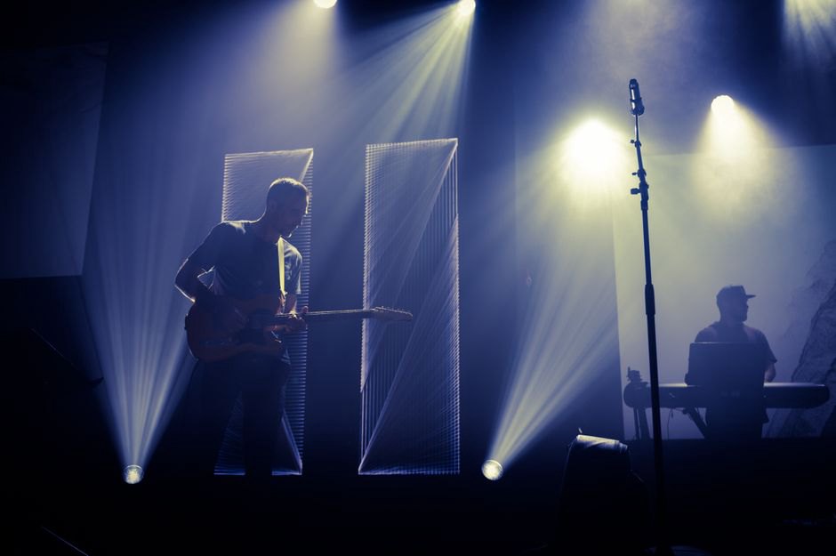 Finnish thrash metal band during a live performance