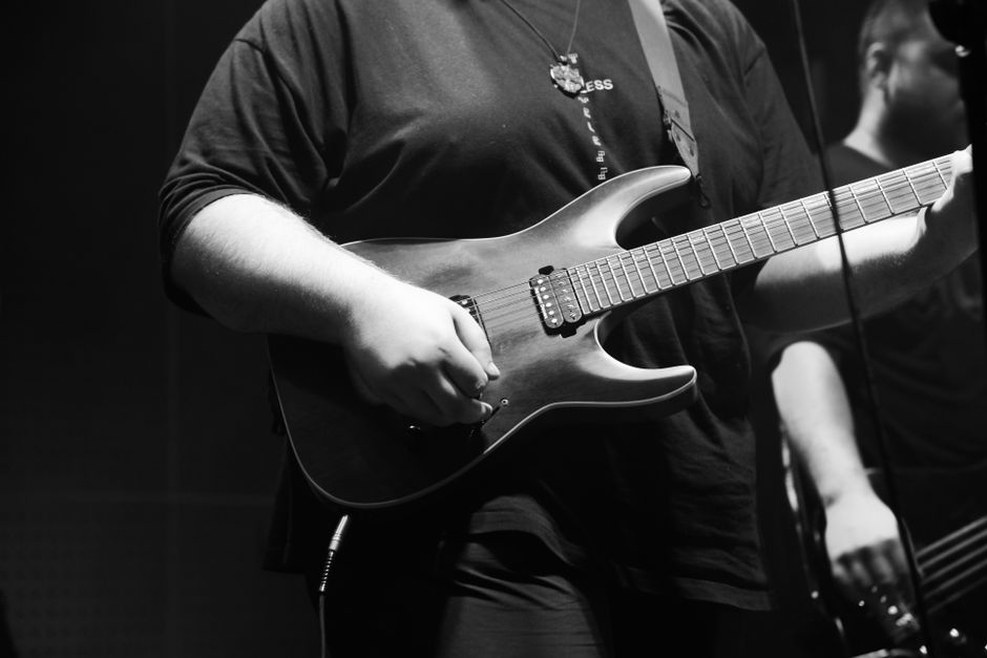 Finnish thrash metal band performing live on stage