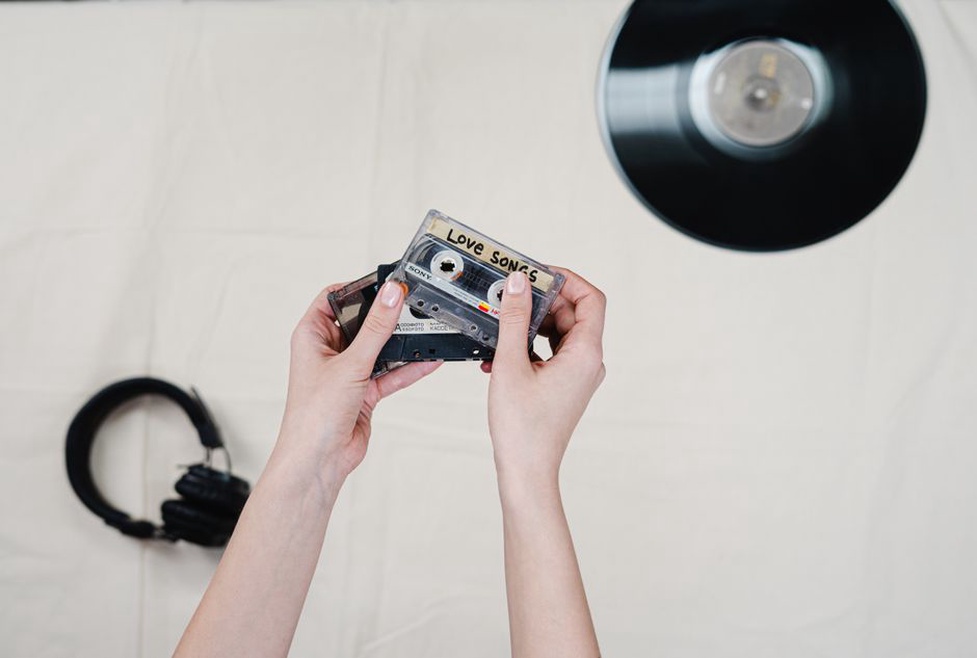 Records and tapes arranged for a listening comparison