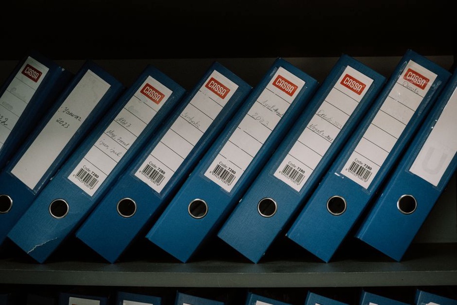Concert flyers sorted into clearly labelled folders